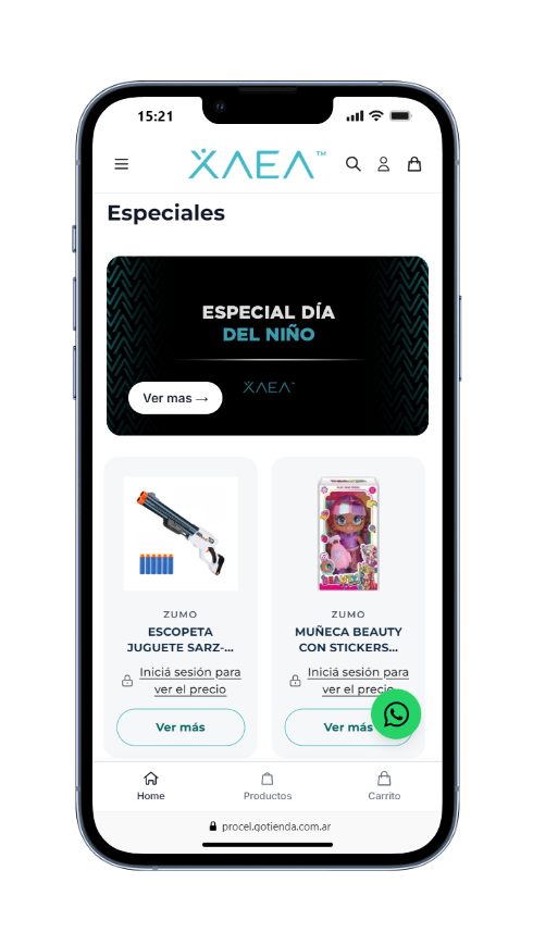 Tienda real hecha con GoTienda, vista en el celular